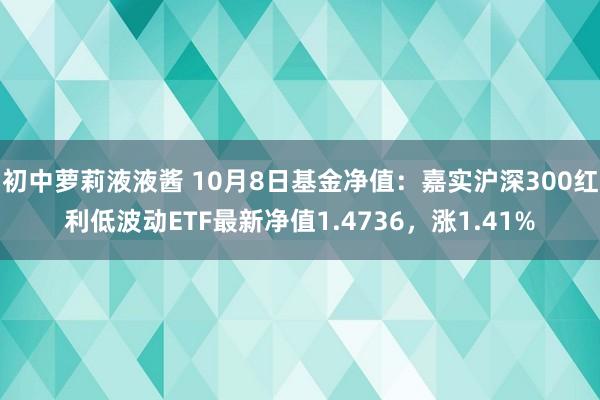 初中萝莉液液酱 10月8日基金净值：嘉实沪深300红利低波动ETF最新净值1.4736，涨1.41%