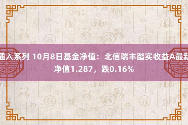 插入系列 10月8日基金净值：北信瑞丰踏实收益A最新净值1.287，跌0.16%