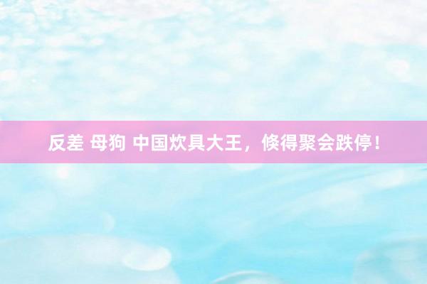 反差 母狗 中国炊具大王，倏得聚会跌停！