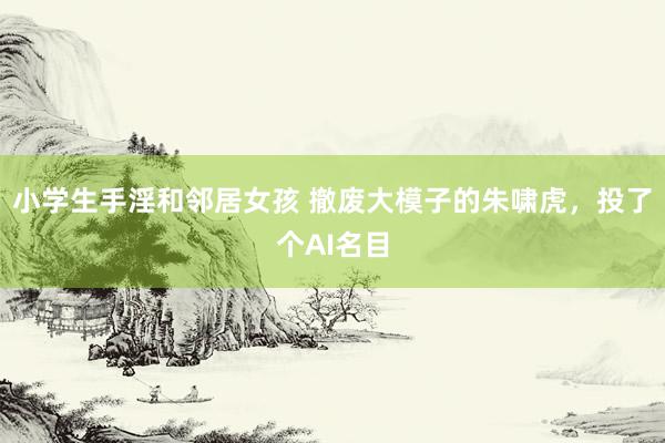 小学生手淫和邻居女孩 撤废大模子的朱啸虎，投了个AI名目