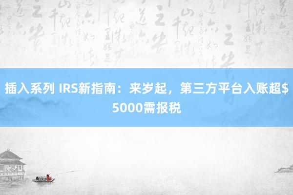 插入系列 IRS新指南：来岁起，第三方平台入账超$5000需报税