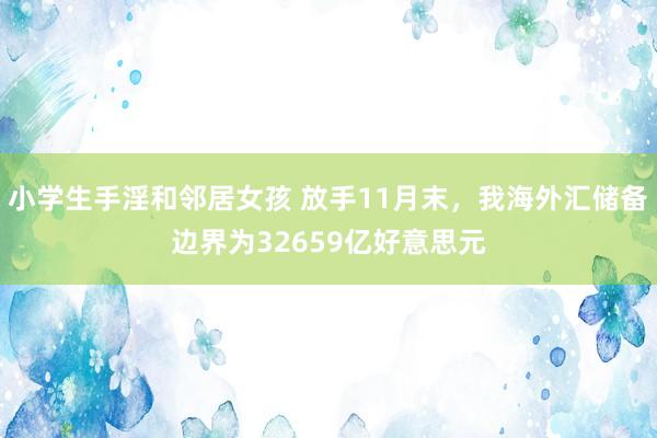 小学生手淫和邻居女孩 放手11月末，我海外汇储备边界为32659亿好意思元