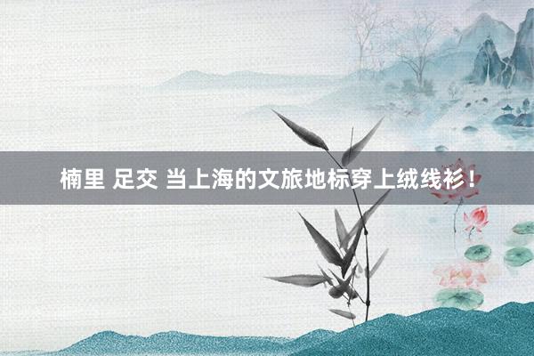 楠里 足交 当上海的文旅地标穿上绒线衫！