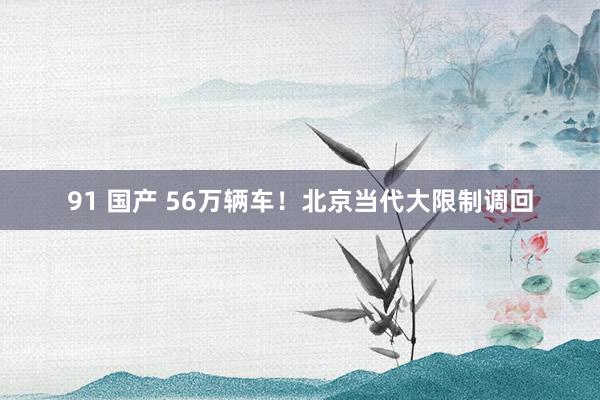 91 国产 56万辆车！北京当代大限制调回