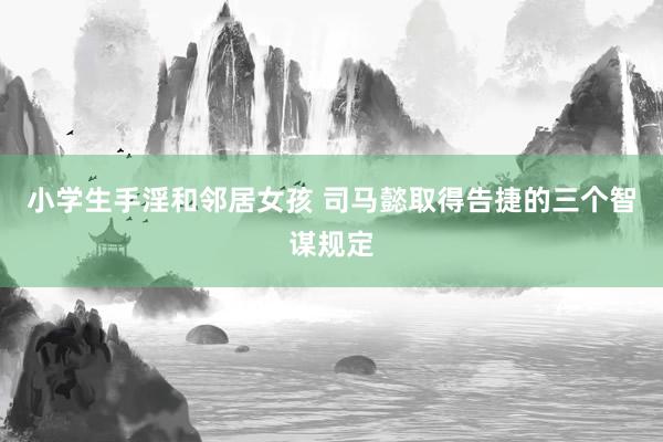 小学生手淫和邻居女孩 司马懿取得告捷的三个智谋规定