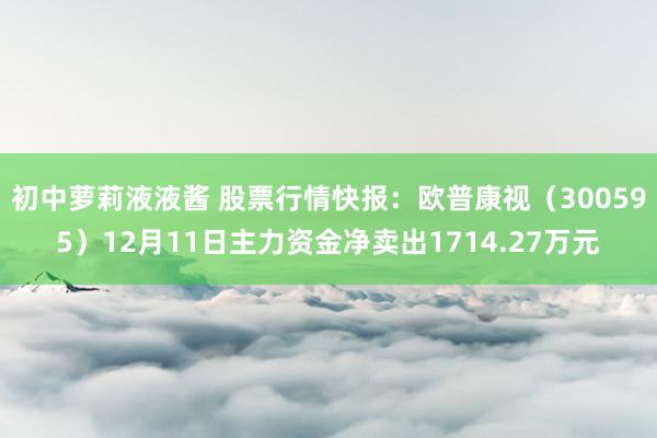 初中萝莉液液酱 股票行情快报：欧普康视（300595）12月11日主力资金净卖出1714.27万元