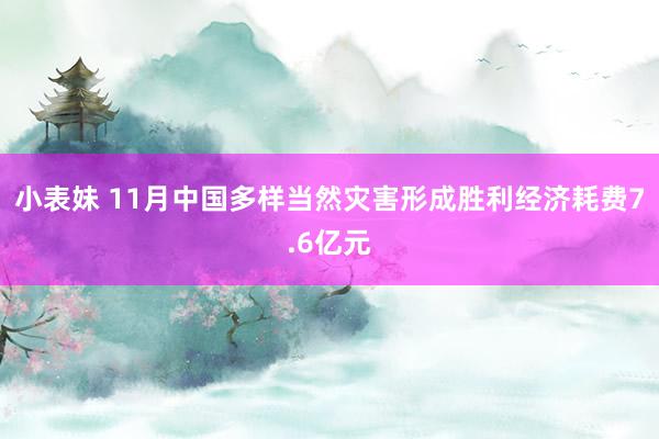 小表妹 11月中国多样当然灾害形成胜利经济耗费7.6亿元
