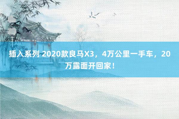 插入系列 2020款良马X3，4万公里一手车，20万露面开回家！
