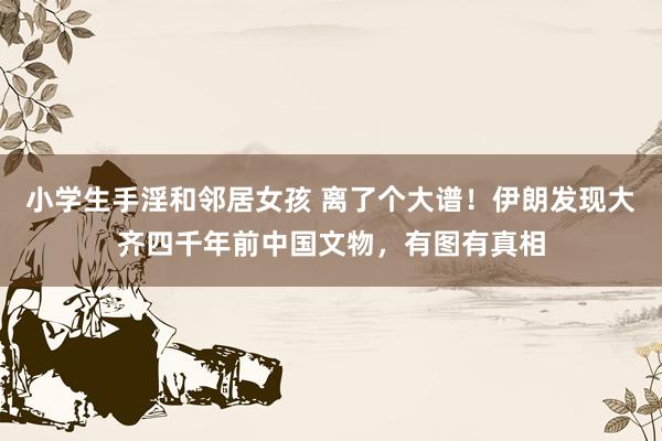 小学生手淫和邻居女孩 离了个大谱！伊朗发现大齐四千年前中国文物，有图有真相