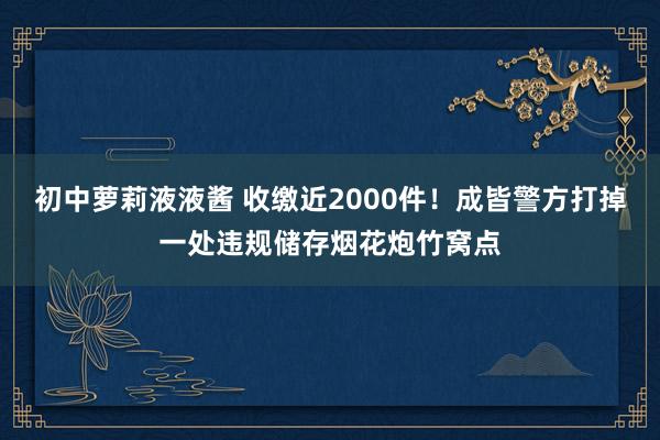 初中萝莉液液酱 收缴近2000件！成皆警方打掉一处违规储存烟花炮竹窝点