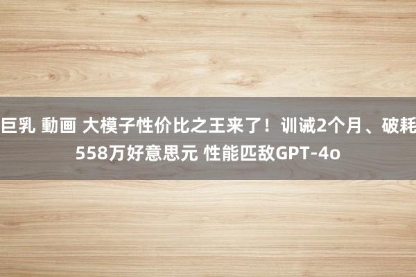 巨乳 動画 大模子性价比之王来了！训诫2个月、破耗558万好意思元 性能匹敌GPT-4o