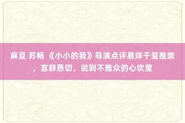 麻豆 苏畅 《小小的我》导演点评易烊千玺推崇，言辞恳切，说到不雅众的心坎里