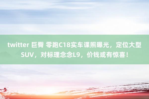 twitter 巨臀 零跑C18实车谍照曝光，定位大型SUV，对标理念念L9，价钱或有惊喜！