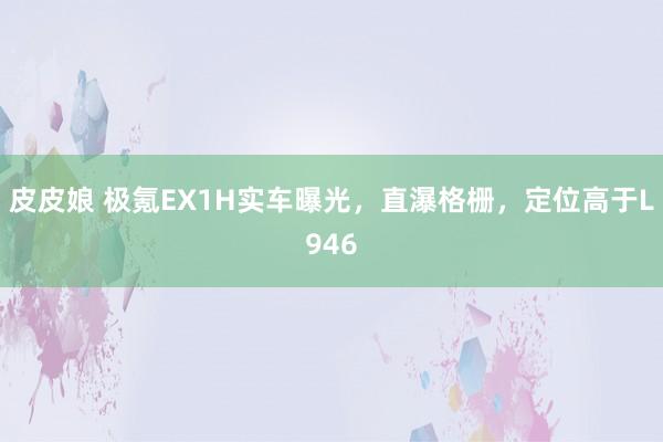 皮皮娘 极氪EX1H实车曝光，直瀑格栅，定位高于L946