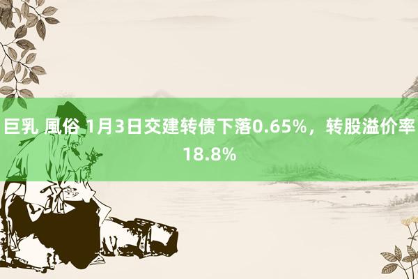 巨乳 風俗 1月3日交建转债下落0.65%，转股溢价率18.8%