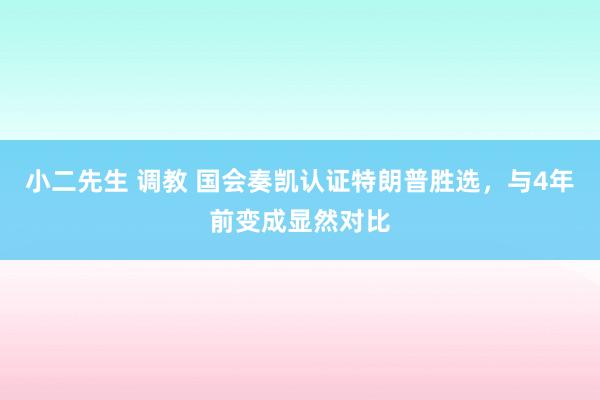 小二先生 调教 国会奏凯认证特朗普胜选，与4年前变成显然对比