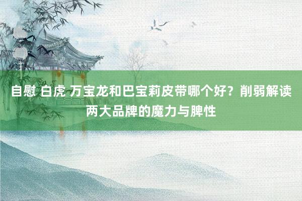 自慰 白虎 万宝龙和巴宝莉皮带哪个好？削弱解读两大品牌的魔力与脾性