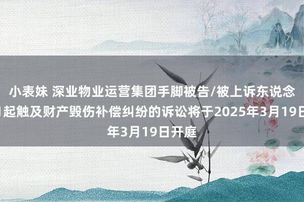 小表妹 深业物业运营集团手脚被告/被上诉东说念主的1起触及财产毁伤补偿纠纷的诉讼将于2025年3月19日开庭