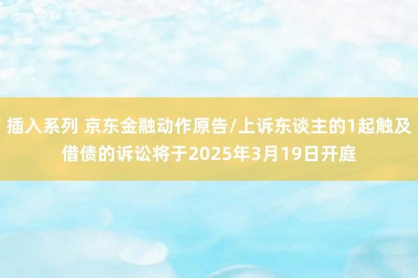 插入系列 京东金融动作原告/上诉东谈主的1起触及借债的诉讼将于2025年3月19日开庭