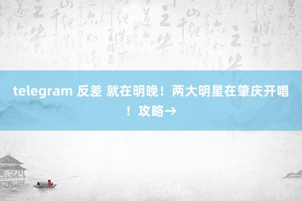 telegram 反差 就在明晚！两大明星在肇庆开唱！攻略→