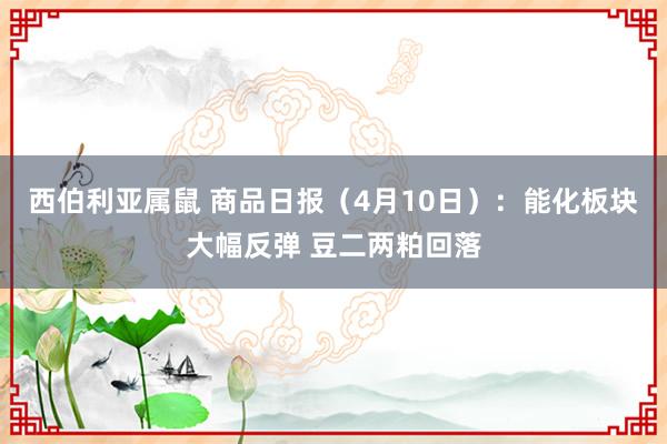 西伯利亚属鼠 商品日报（4月10日）：能化板块大幅反弹 豆二两粕回落